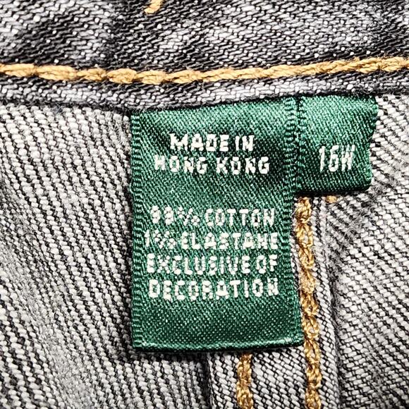 Vintage Ralph Lauren Jeans 16 W Black Embellished Cotton Blend Stretch Hong Kong - Picture 8 of 16